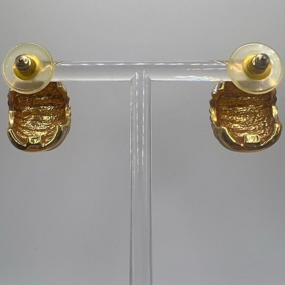 Vintage Pastel and Gold Tone Earrings - Picture 5 of 9